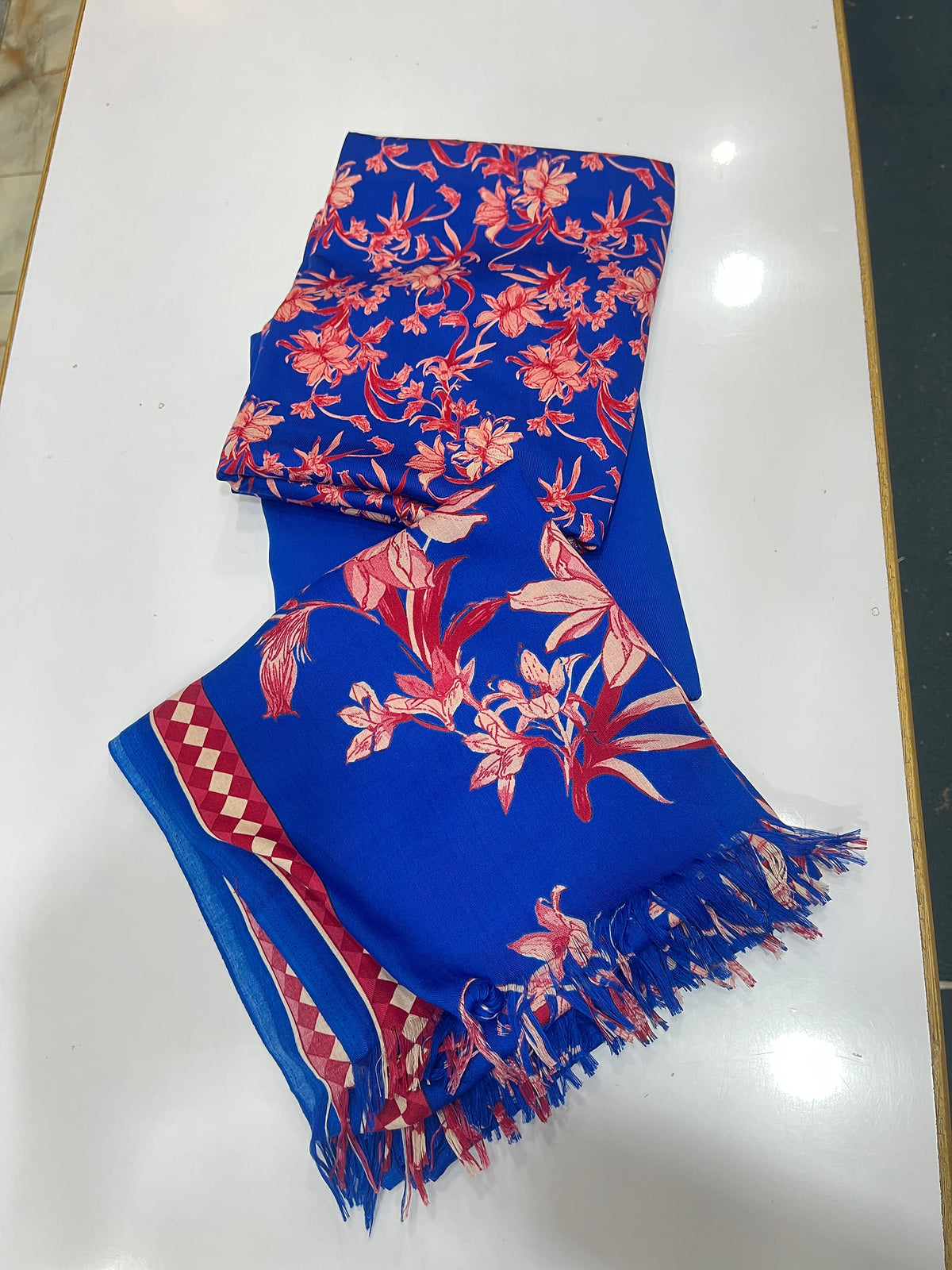 Pure Pashmina Shawl Marina Printed 3 Piece Suit | Premium Winter Collection - 002 - View 2