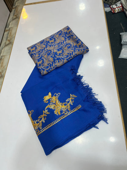 Pure Pashmina Shawl Marina Printed 3 Piece Suit | Premium Winter Collection - 003 - View 2