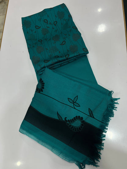 Pure Pashmina Shawl Marina Printed 3 Piece Suit | Premium Winter Collection - 007 - View 2