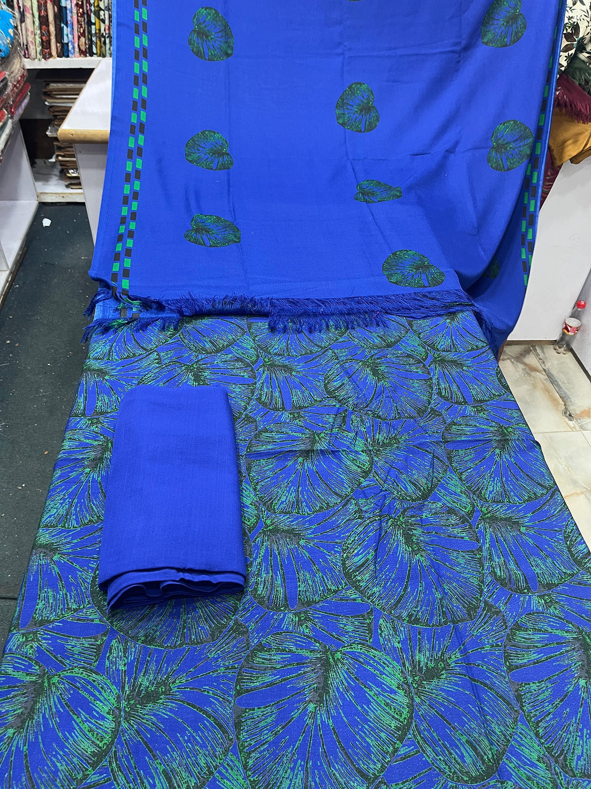 Pure Pashmina Shawl Marina Printed 3 Piece Suit | Premium Winter Collection - 010 - View 1