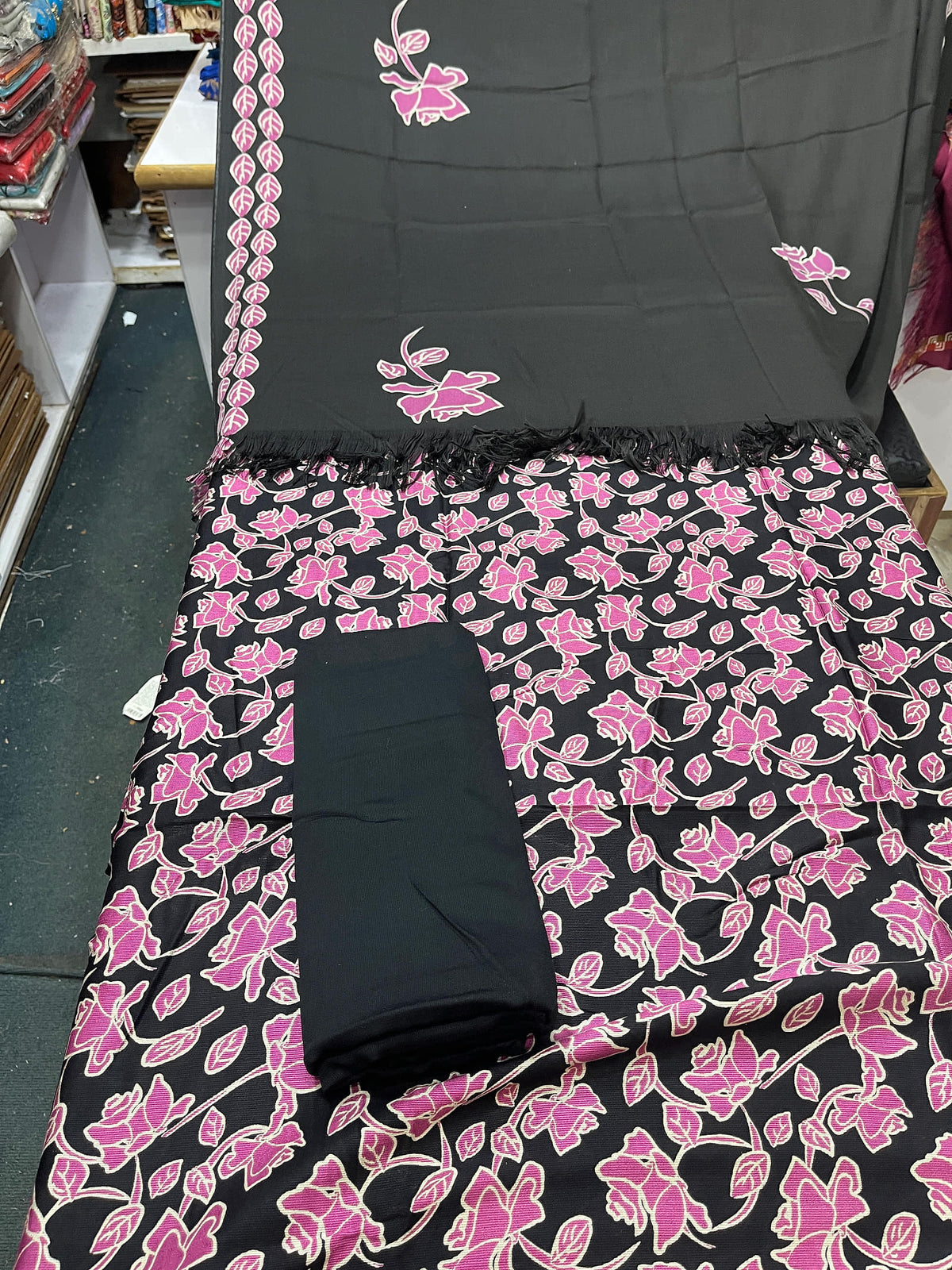 Pure Pashmina Shawl Marina Printed 3 Piece Suit | Premium Winter Collection - 015 - View 1