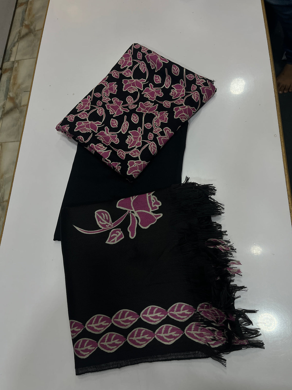Pure Pashmina Shawl Marina Printed 3 Piece Suit | Premium Winter Collection - 015 - View 2