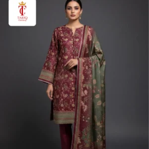 PINK GREN DUPATTA KHADDAR