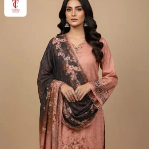 pink wid black dupata linen