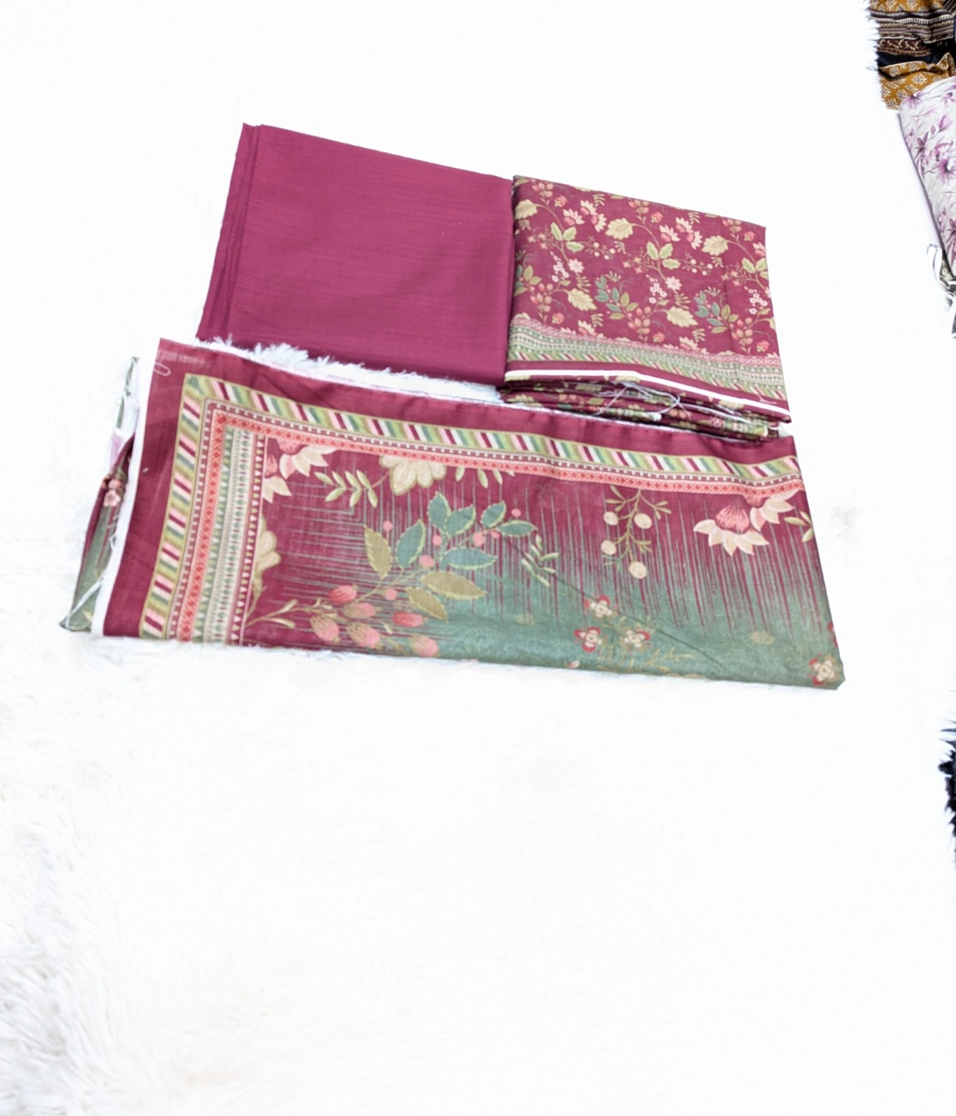 PINK GREN DUPATTA KHADDAR - Image 4