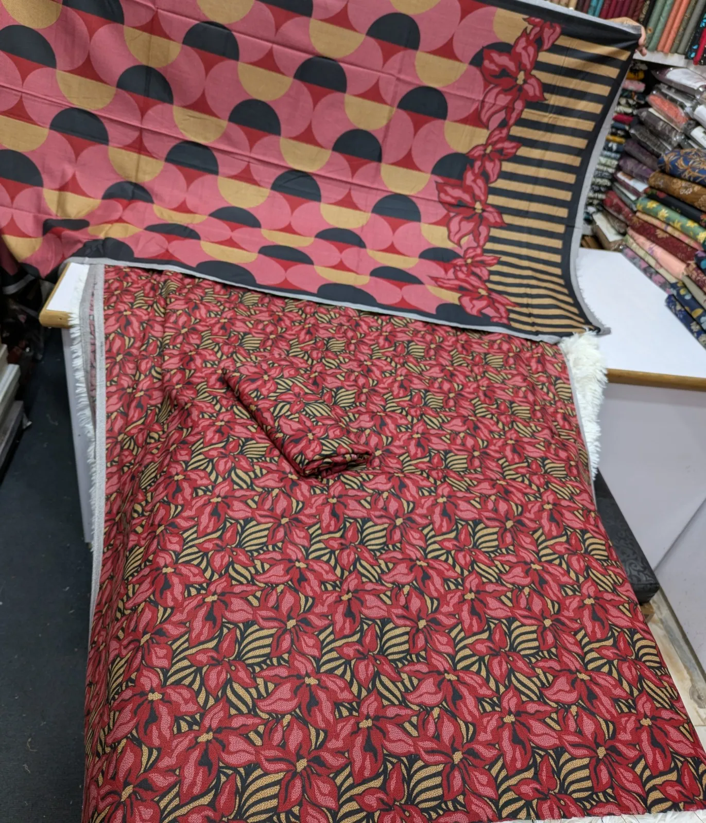 RED WID BLACK PRINTING DHNAK - Image 2